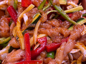 Wok de pollo al teriyaki
