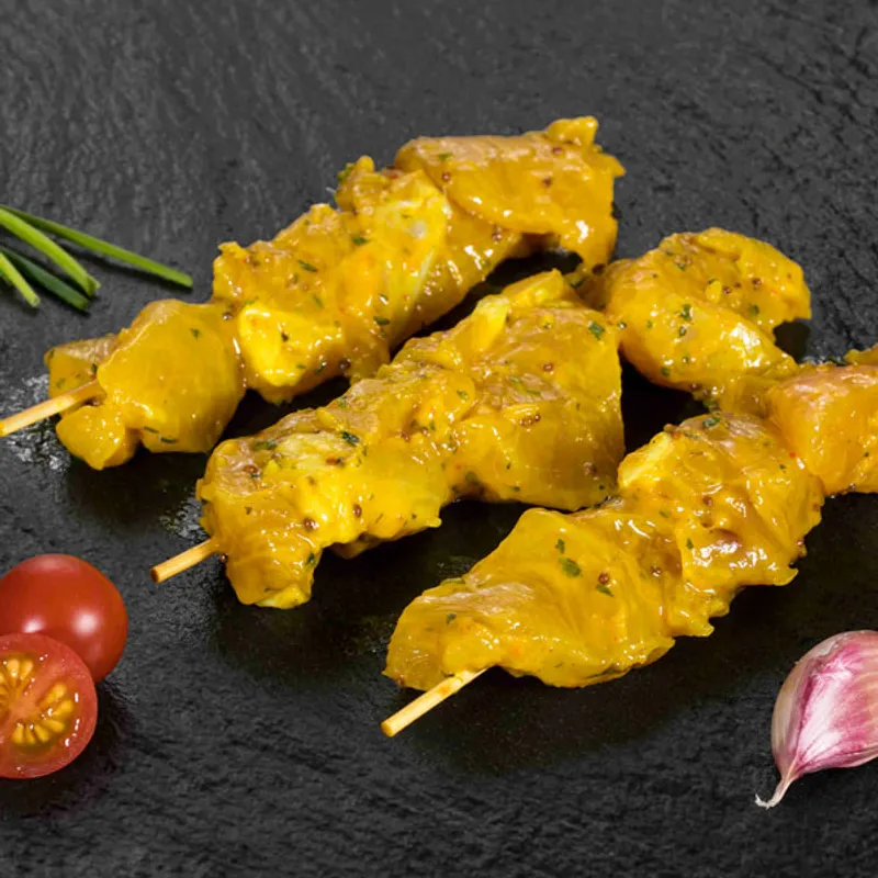 Brochetas de mostaza y miel