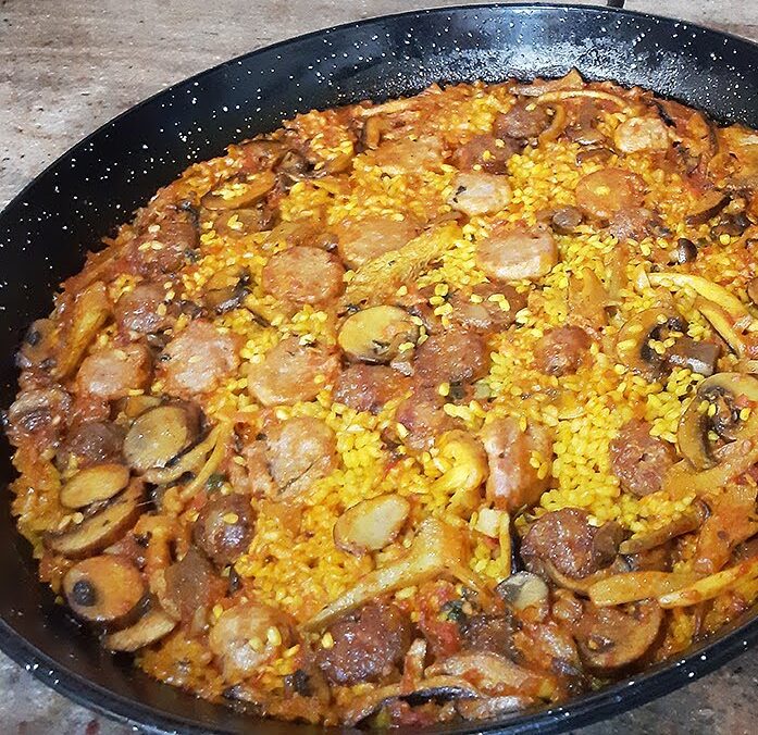 Arroz aragonés con longaniza y setas