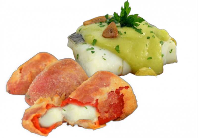 Pimientos rellenos de bacalao