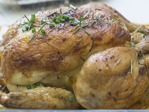 Pollo asado con patatas