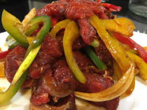 Wok de ternera al teriyaki
